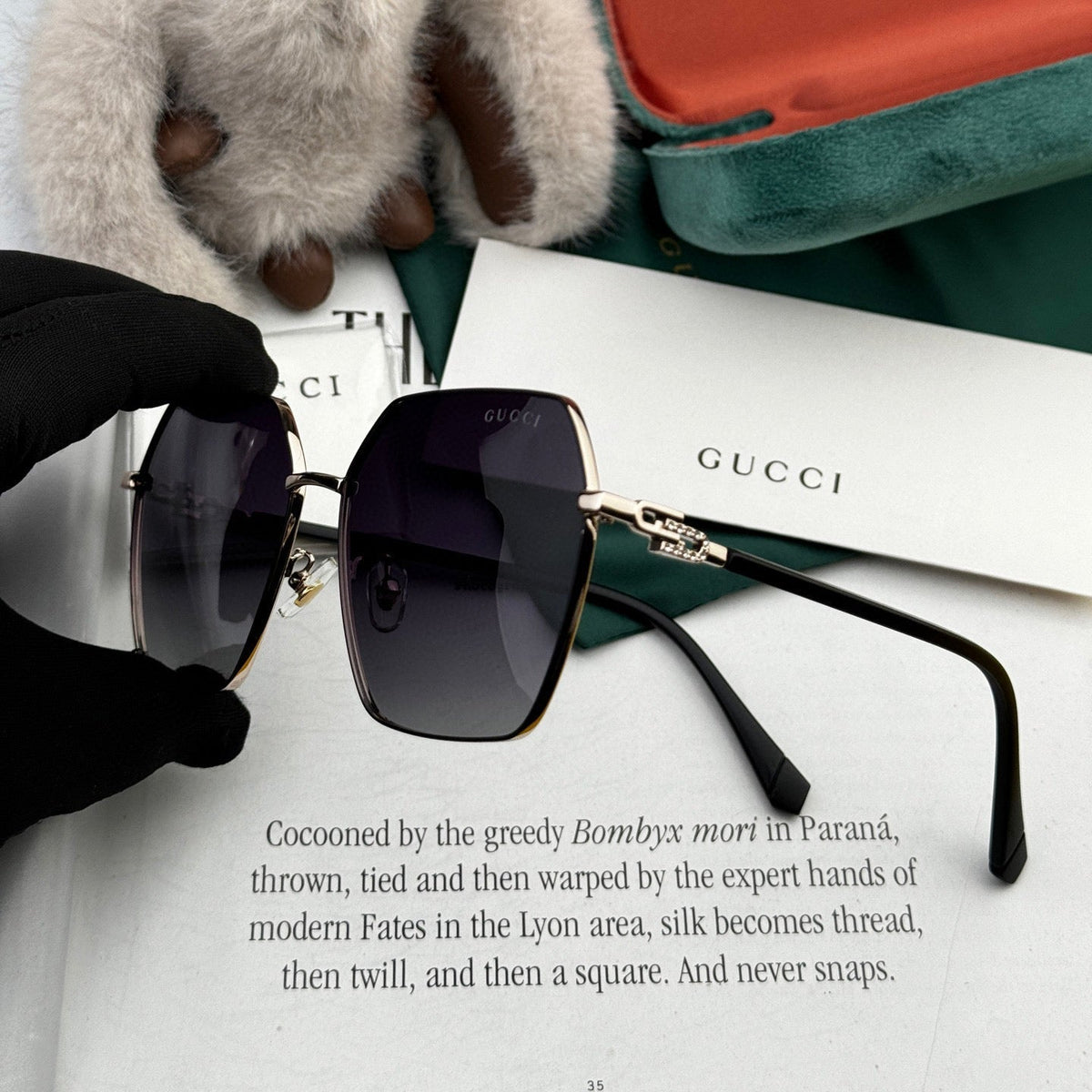 GUCCI OVERSIZED SQUARE FRAME SUNGLASSES G1639 IN METAL