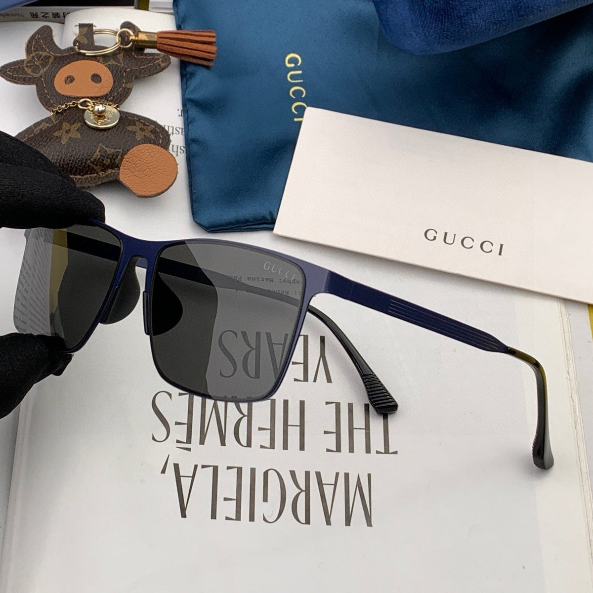 GUCCI RECTANGULAR FRAME SUNGLASSES G2805 IN METAL