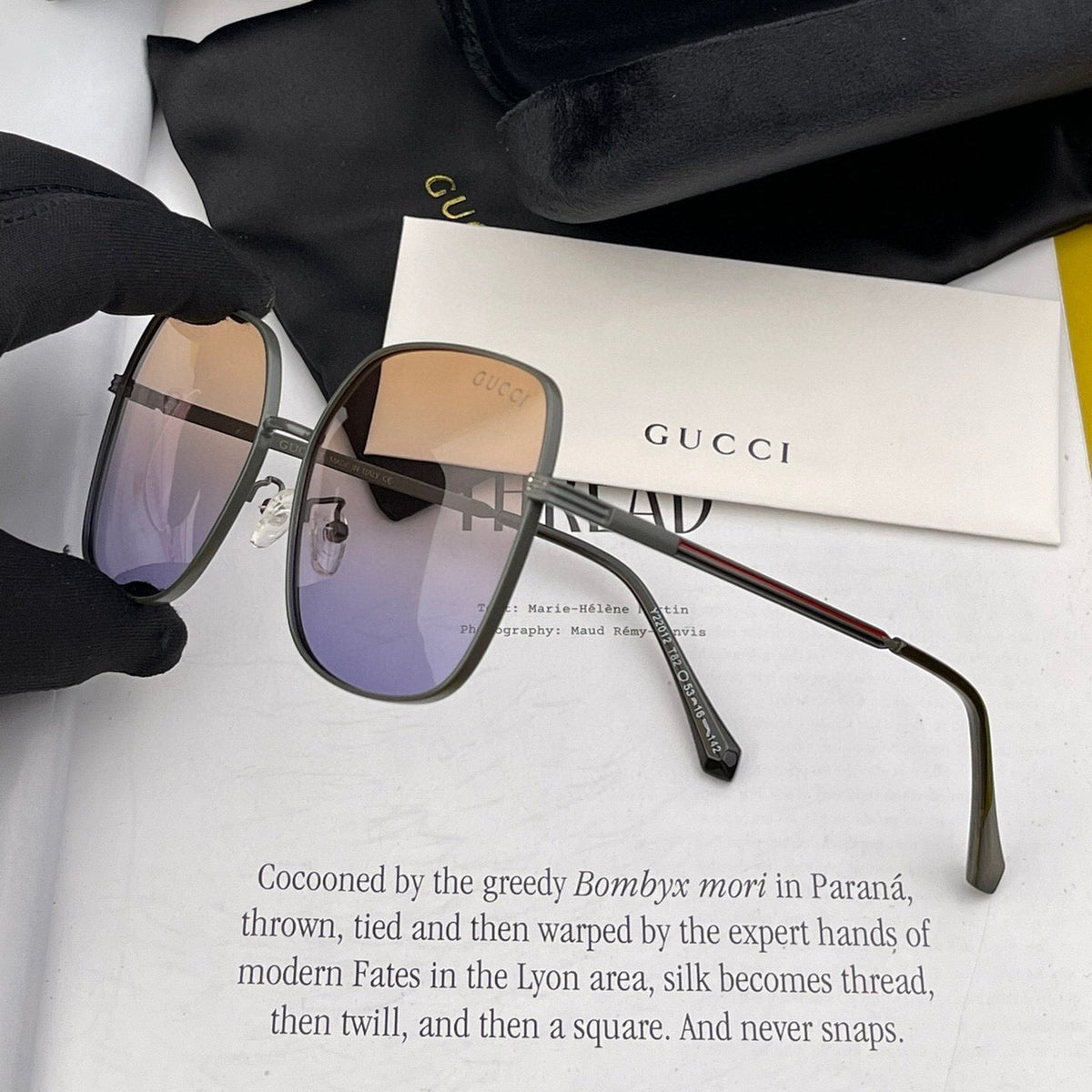 GUCCI SQUARE FRAME SUNGLASSES G22201 IN METAL