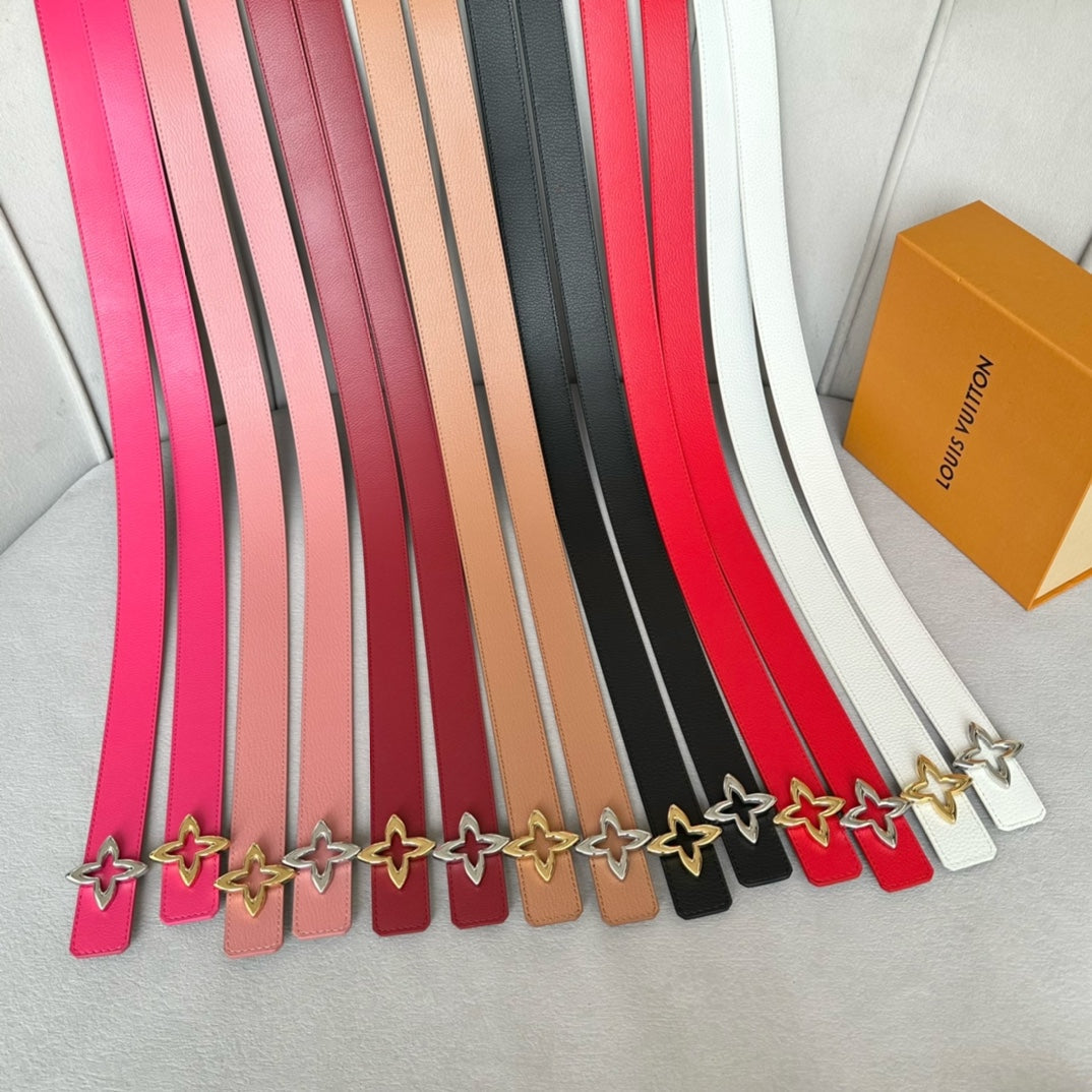 LOUIS VUITTON LV MINI FLOWERGRAM 30MM REVERSIBLE BELT IN BRIGHT PINK CALFSKIN GOLD HARDWARE