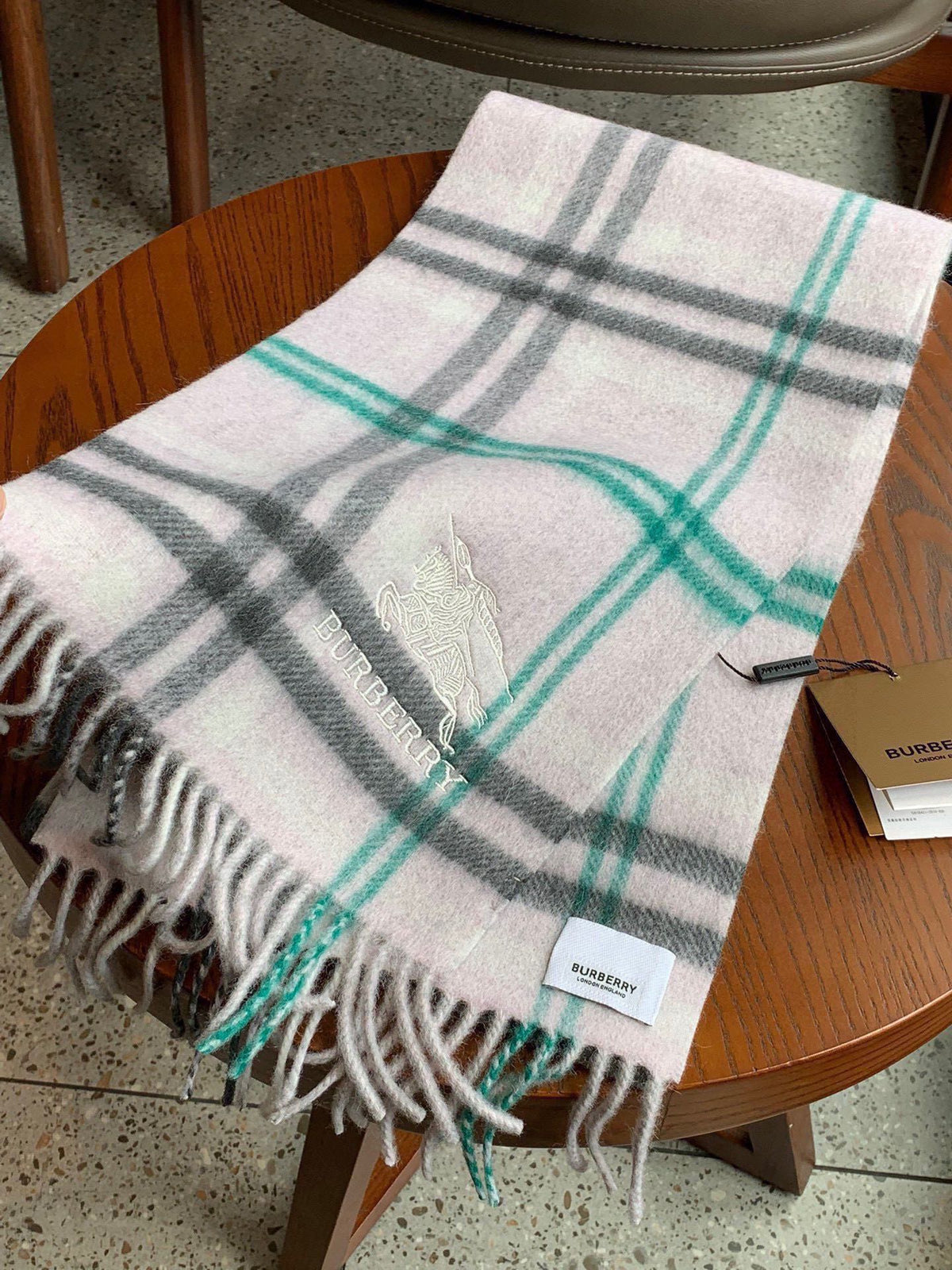 BURBERRY BBR SCARF 190 CM IN CASHMERE 490769