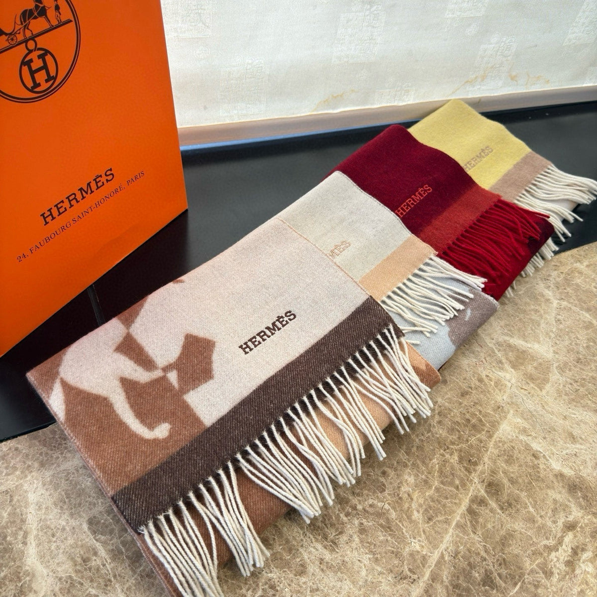 HERMES HERMES 25S SCARF 170 IN CASERE 854665