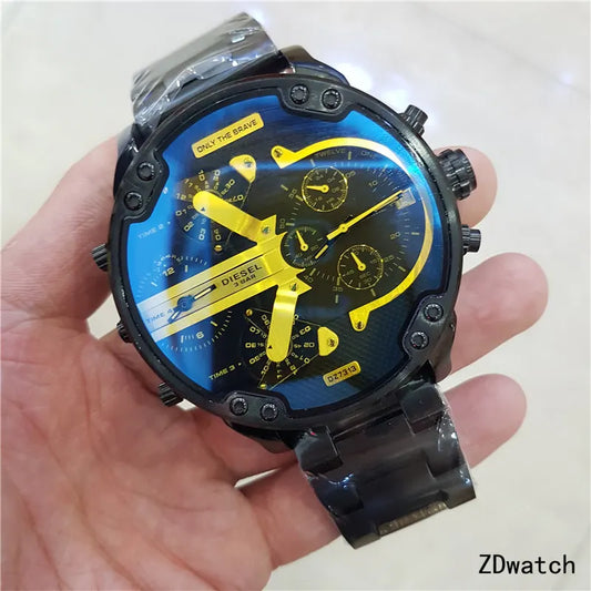 Diesel Black Blue Yellow Chronograph