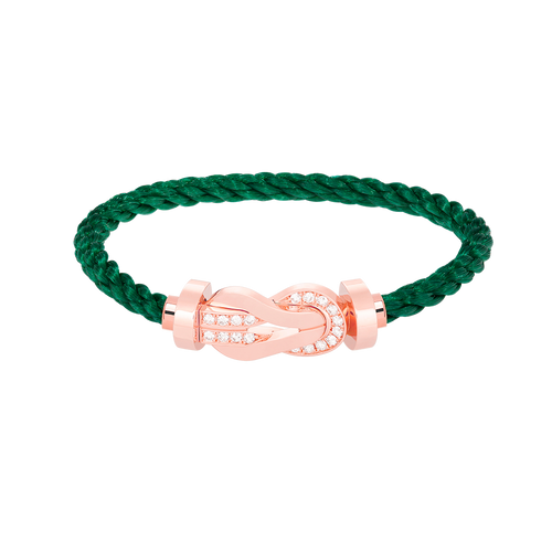 FRED CHANCE LARGE 8 FIGURE BUCKLE HALF DIAMOND BRACELET ROSE GOLD