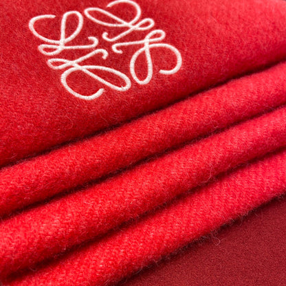 LOEWE SCARF 180 CM IN CHERRY RED WOOL 409999