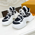 LOUIS VUITTON LV ARCHLIGHT 2.0 PLATFORM SNEAKER IN WHITE MIX BLACK MIX OF MATERIALS