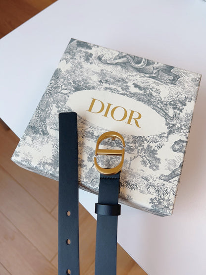 DIOR 25S BELT 20 MM IN BLACK CALFSKIN 613184