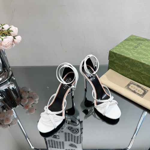 GUCCI 105 STRAPPY SANDAL WHITE LAMBSKIN