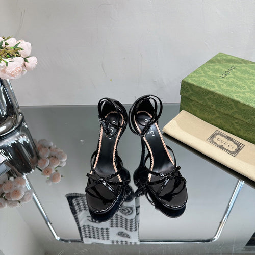 GUCCI 105 STRAPPY SANDAL BLACK LAMBSKIN
