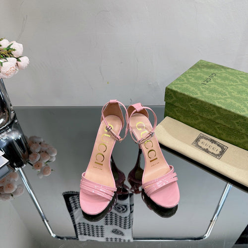 GUCCI 105 HIGH HEEL SANDAL LIGHT PINK LAMBSKIN