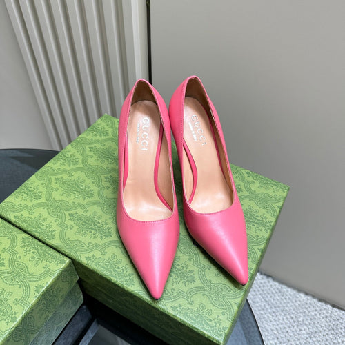 GUCCI 105 BASIC HIGH HEEL HOT PINK LAMBSKIN