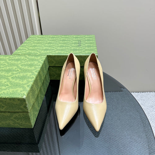 GUCCI 105 BASIC HIGH HEEL CREAM LAMBSKIN