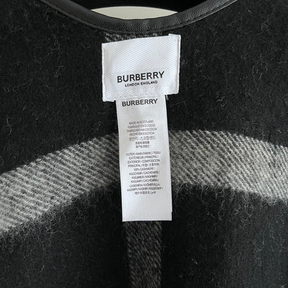 BURBERRY SWAN CAPE IN BLACK MIX WHITE CASHMERE 402246