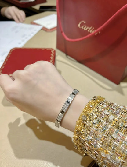 Premium Crystal Screw Bangle on wrist