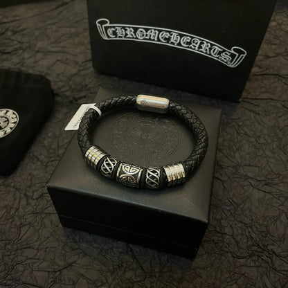 Chrome Hearts Braided Leather Bracelet Premium Quality