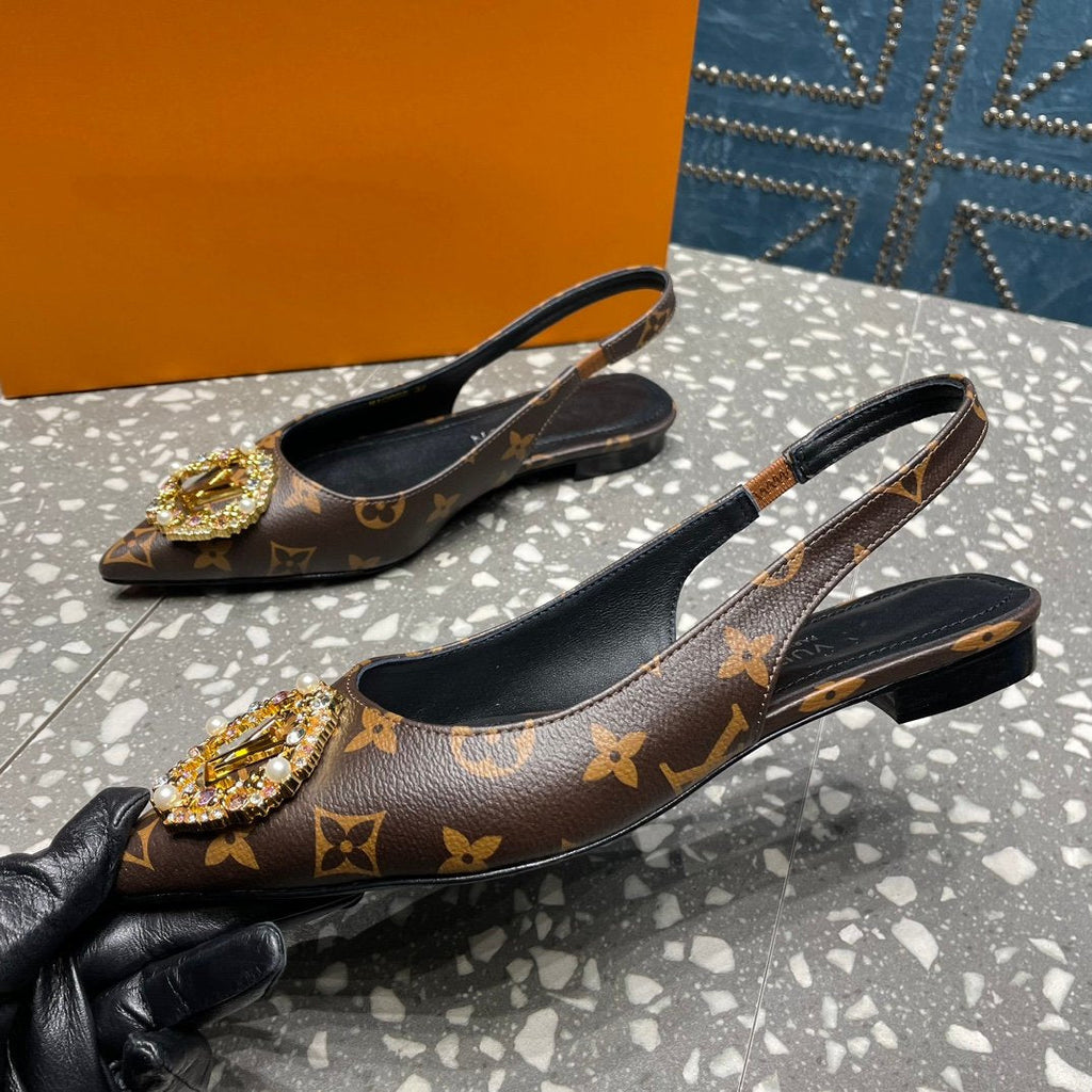 LOUIS VUITTON LV MET SLINGBACK BALLERINA MONOGRAM
