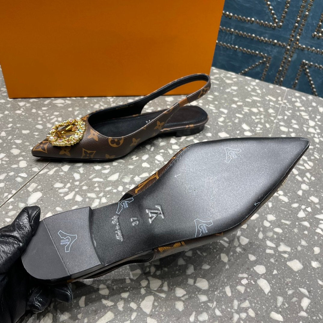 LOUIS VUITTON LV MET SLINGBACK BALLERINA MONOGRAM