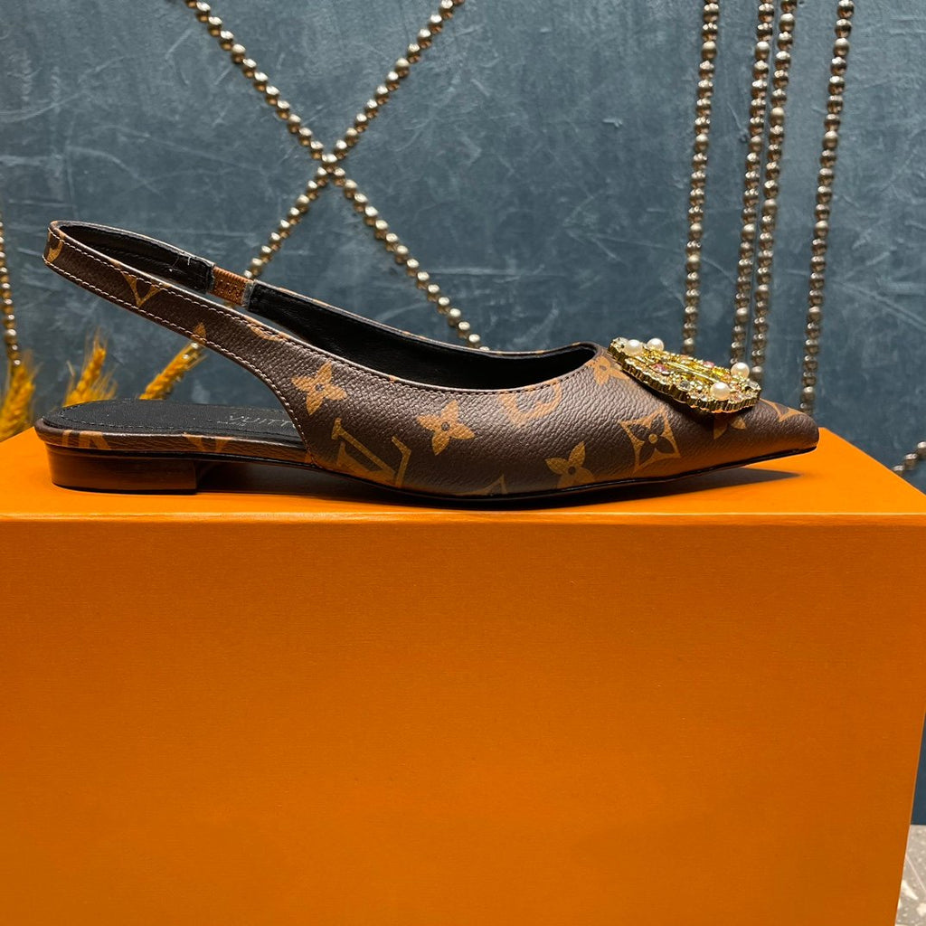 LOUIS VUITTON LV MET SLINGBACK BALLERINA MONOGRAM