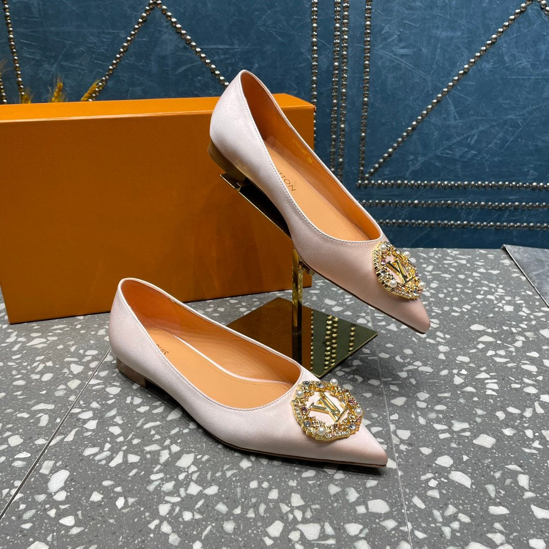 LOUIS VUITTON LV MET FLAT BALLERINA BEIGE