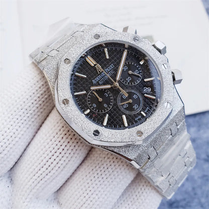 Audemars Piguet Frosted Silver Black Dial Chronograph - Hình 4