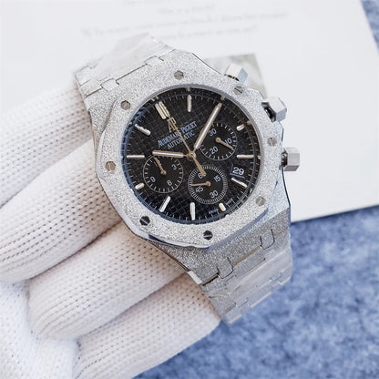 Audemars Piguet Frosted Silver Black Dial Chronograph - Hình 3