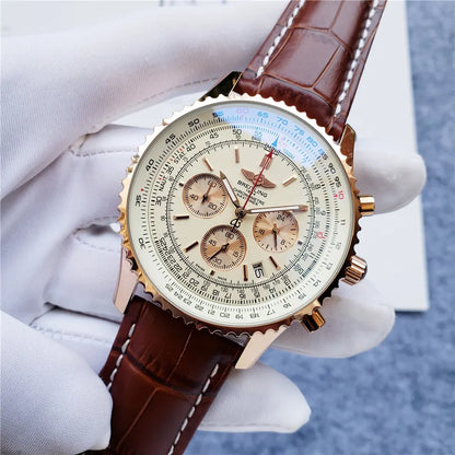 Breitling Rose Gold Leather - Hình 6