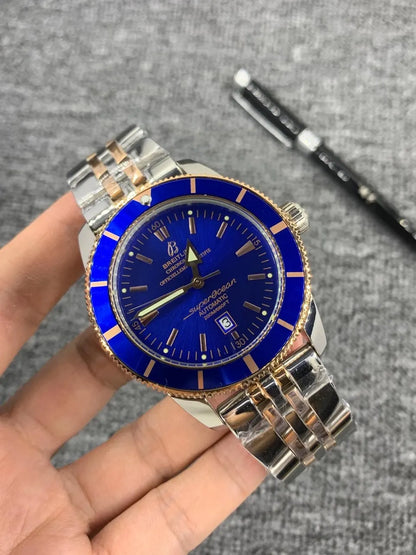 superocean Breitling Blue Dial Mesh - Hình 2