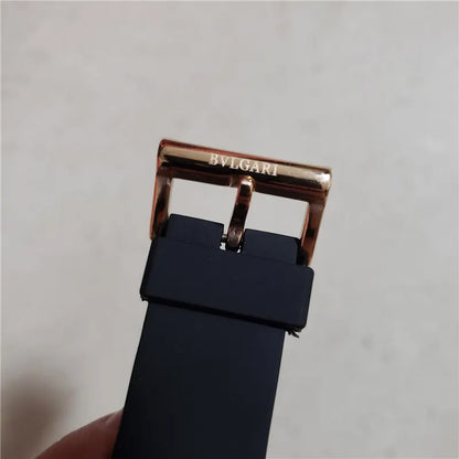 Bulgari Black Rubber Rose Gold Watch - Hình 3