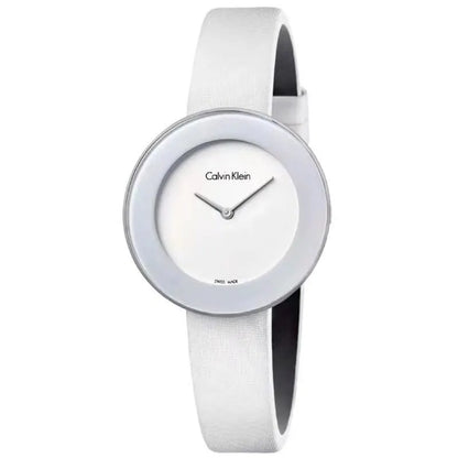 Calvin Klein White Leather Watch - Hình 8