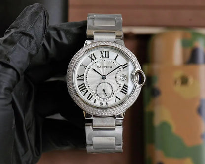 Cartier Ballon Bleu Diamond Steel - Hình 8