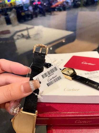 Cartier Gold Tortue Black Leather - Hình 4