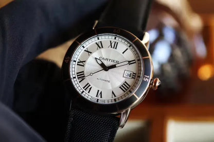 Cartier Black Bezel Watch - Hình 7