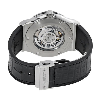 classic Hublot Skeleton Black Leather - Hình 3
