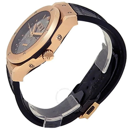 black leather Hublot Rose Gold Skeleton - Hình 2