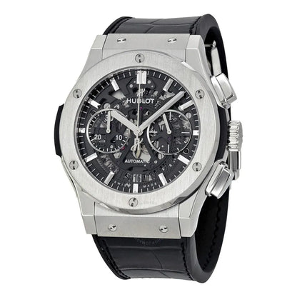 Hublot Skeleton Black Leather