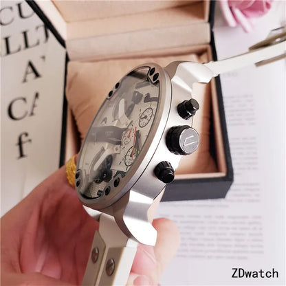 Diesel White Rubber Chronograph - Hình 5