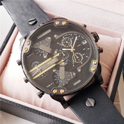 mr Diesel Black Leather Chronograph - Hình 4
