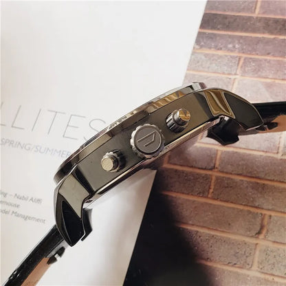 mr Diesel Black Leather Chronograph - Hình 6