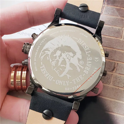 mr Diesel Black Leather Chronograph - Hình 5