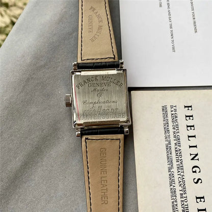 Franck Muller Master Square Diamond Bezel Black Leather - Hình 7