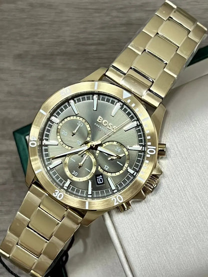 BOSS Gold Chronograph Watch - Hình 2