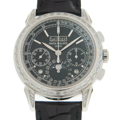 Patek Philippe Diamond Bezel Black Leather - Hình 2