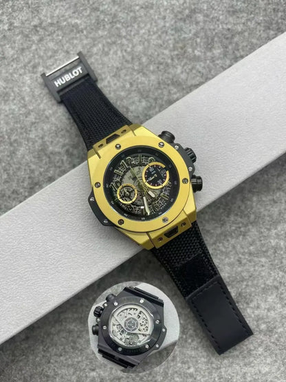 open Hublot Gold Black Rubber - Hình 3