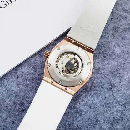 Hublot White Dial Diamond Bezel - Hình 3