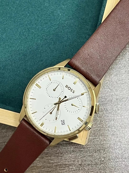 BOSS Gold Chronograph Leather - Hình 2