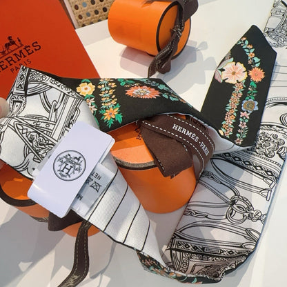 HERMES HERMES 25S SILK NECKERCHIEF 86 IN SILK 714377