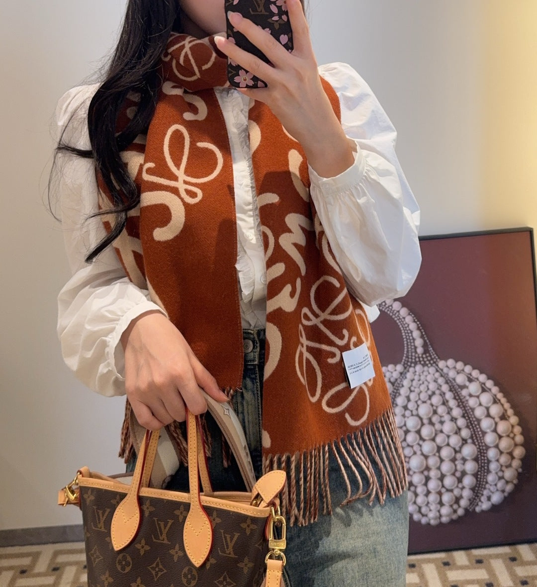 LOEWE 25S SCARF 180 IN CASHMERE WOOL 861446