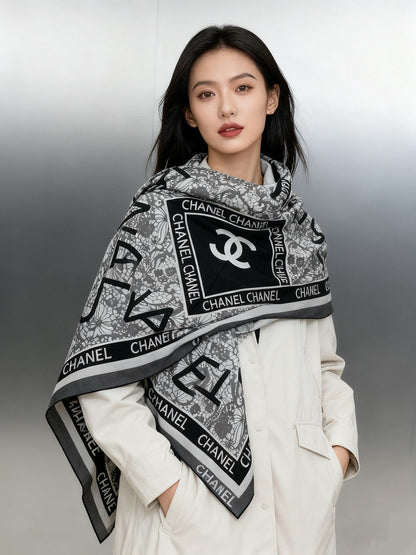 CHANEL 25S SCARF 135 CM IN CASHMERE AND SILK 943319