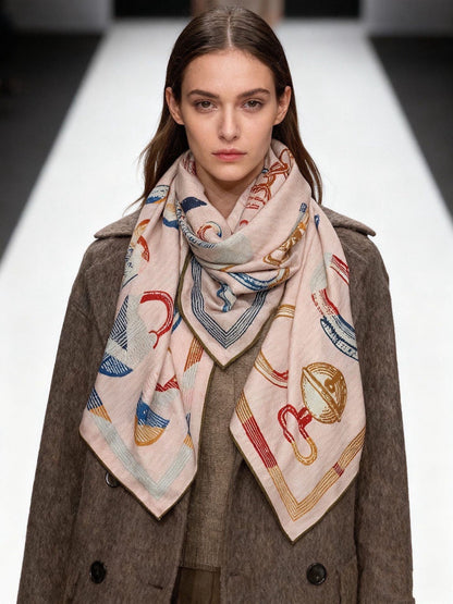 HERMES HERMES 25S SCARF 137 IN SILK CASERE 991691