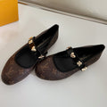 LOUIS VUITTON ROMY FLAT BALLERINA IN CHOCOLATE BROWN MONOGRAM CALFSKIN